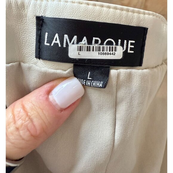 NEW LAMARQUE DAVINA FAUX LEATHER BUSTIER in White BONE NWOT - Size L - Picture 7 of 9